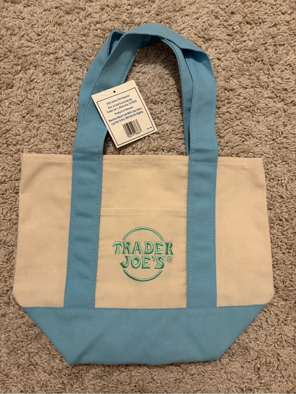 Trader Joe's Mini Pastel Tote Bag - New/Excellent Condition